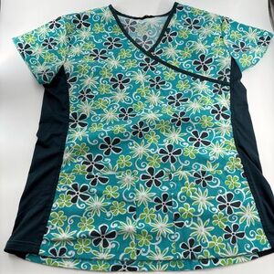 Just Love Small Floral V-Neck Women Scrub Top